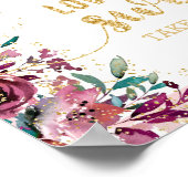 Blush Flowers Stripes Gold Confetti Love is Sweet Poster (Hoek)