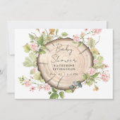 Blush Flowers Stump Baby shower Kaart (Voorkant)