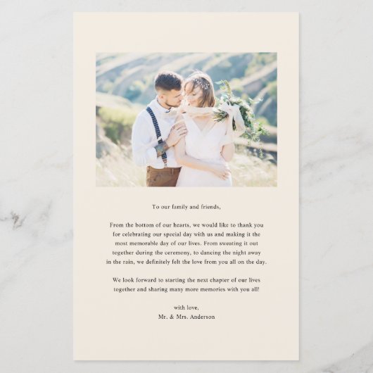 Blush Flowers Weddenfoto Hartelijk dank (Achterkant)