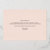  Blush Flowers zullen je zijn als mijn vriendin va Folie Uitnodiging (Achterkant)