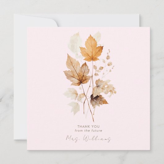 Blush fluistert van Herfst Vrijgezellenfeest Dank Kaart (Voorkant)