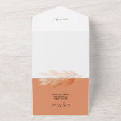 Blush Foliage Waterverf Rich Pastel Tones All In One Uitnodiging (Buitenkant)