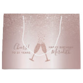 Blush Folie Champagne Toast 21e Verjaardag Groot Cadeauzakje (Voorkant)