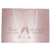Blush Folie Champagne Toast 21e Verjaardag Groot Cadeauzakje (Achterkant)