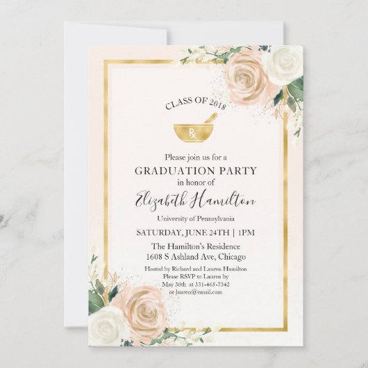 Blush & Folie Gold Pharmacy School Afstudeerder Pa Kaart (Voorkant)