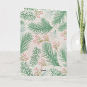 Blush Forest Pine Holly Berry Photo Holiday Card Feestdagen Kaart (Achterkant)