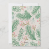 Blush Forest Pine Holly Berry Photo Holiday Card Feestdagenkaart (Achterkant)