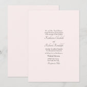 Blush Formele bruiloftsouders Eén plaats Kaart (Voorkant / Achterkant)