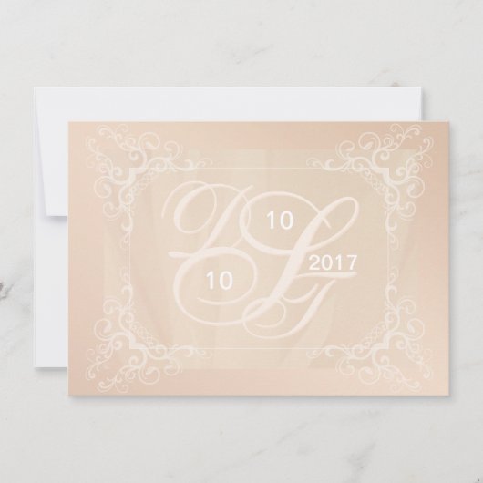 Blush-foto opslaan uitnodiging met monogram (Voorkant)