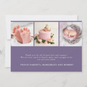 Blush Foto Welkomend Newborn Baby Girl Birth Stat Kaart (Achterkant)