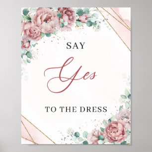 Blush fourgoud Zeg ja tegen het Dress Game-teken Poster