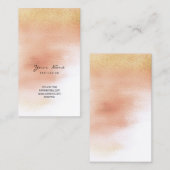 Blush Foxier Glitter Peach Pastel Ombre Glass Visitekaartje (Voorkant / Achterkant)