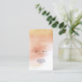 Blush Foxier Glitter Peach Pastel Ombre Glass Visitekaartje (Staand voorkant)