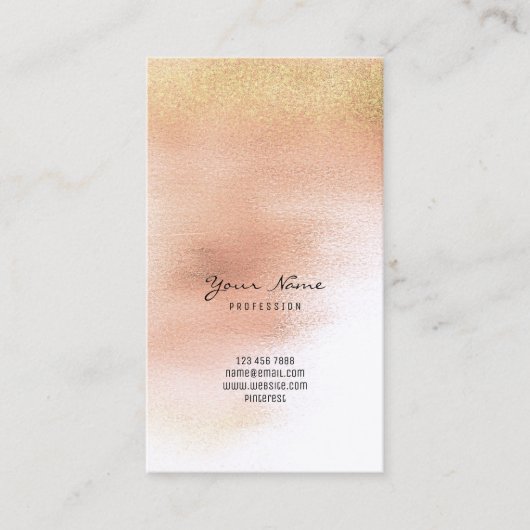 Blush Foxier Glitter Peach Pastel Ombre Glass Visitekaartje (Voorkant)