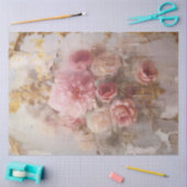 Blush Franse Rozen Gold Grunge Decoupage Tissuepapier
