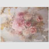  Blush Franse Rozen Gold Grunge Decoupage Tissuepapier (Voorkant)