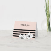 Blush French Anemone Flowers Black Stripes Bedankkaart (Voorkant)