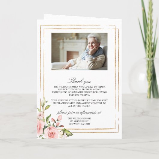 Blush Funeral Order of Service, Memorial Programme Programma (Achterkant)