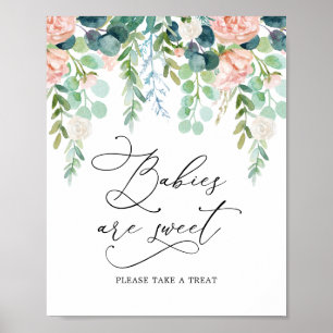 Blush Garden Baby shower baby's zijn zoete gebaren Poster