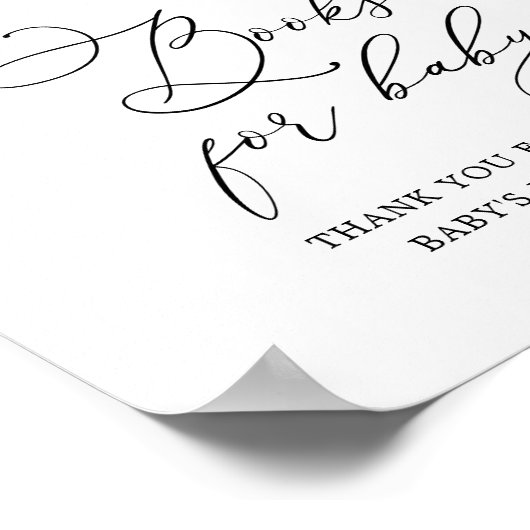 Blush Garden Baby shower Books for Baby Sign Poster (Hoek)