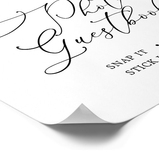 Blush Garden Baby shower Foto Guestbook Sign. Poster (Hoek)