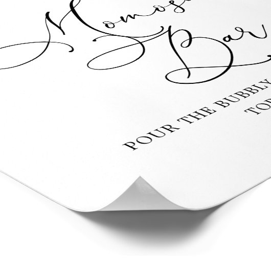 Blush Garden Baby shower Mimosa Bar Sign. Poster (Hoek)