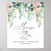 Blush Garden Baby shower Mimosa Bar Sign. Poster (Voorkant)