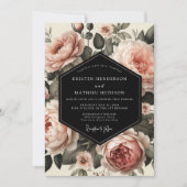 Blush Garden Bloom Wedding Kaart (Voorkant)