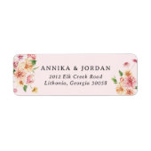Blush Garden Blooms | Botanical Return Address Etiket (Voorkant)