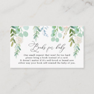 Blush Garden Books for Baby Baby shower Card Informatiekaartje