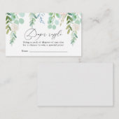 Blush Garden Diaper Raffle Baby shower Card Informatiekaartje (Voorkant / Achterkant)