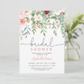 Blush Garden Floral Elegant Vrijgezellenfeest Kaart (Staand voorkant)