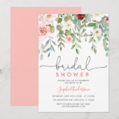 Blush Garden Floral Elegant Vrijgezellenfeest Kaart (Voorkant / Achterkant)