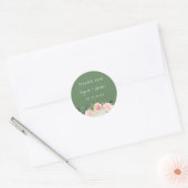 Blush Garden Floral Wedding Favor Ronde Sticker (Envelop)