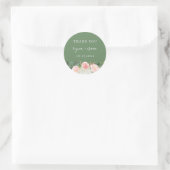 Blush Garden Floral Wedding Favor Ronde Sticker (Tas)