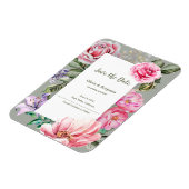 Blush Garden Floral Wedding Save the Date Magneet (Linkerzijde)
