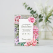 Blush Garden Romantic Floral Wedding Invitation Briefkaart (Staand voorkant)