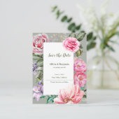 Blush Garden Romantic Floral Wedding Save the Date Aankondigingskaart (Staand voorkant)