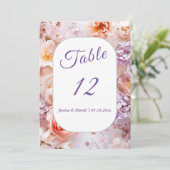 Blush Garden Romantische Trouwtafel Nummer Kaart (Staand voorkant)