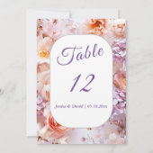Blush Garden Romantische Trouwtafel Nummer Kaart (Achterkant)