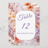 Blush Garden Romantische Trouwtafel Nummer Kaart (Voorkant / Achterkant)