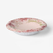 Blush Garden Roses Galentine Brunch Table Florals Papieren Kommen (Gebogen)