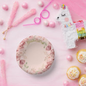 Blush Garden Roses Galentine Brunch Table Florals Papieren Kommen (Feest)