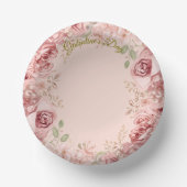 Blush Garden Roses Galentine Brunch Table Florals Papieren Kommen (Voorkant)