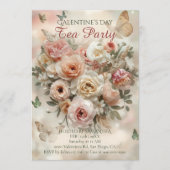 Blush Garden Roses Galentine Tea Party Florals Kaart (Voorkant)