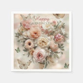 Blush Garden Roses Galentine Tea Party Florals Servet (Voorkant)