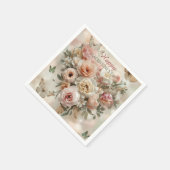 Blush Garden Roses Galentine Tea Party Florals Servet (Hoek)