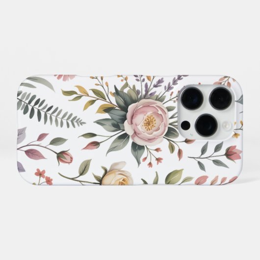 Blush Garden Roses iPhone Hoesje (Achterkant horizontaal)