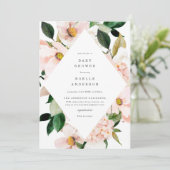 Blush Garden Spring Baby Shower Invitation Kaart (Staand voorkant)