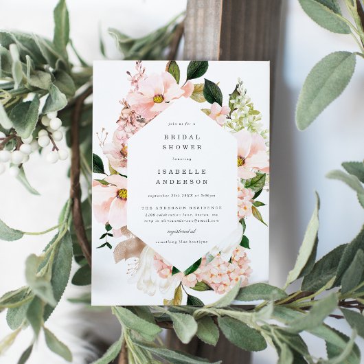 Blush Garden Spring Bridal Shower-uitnodiging Kaart